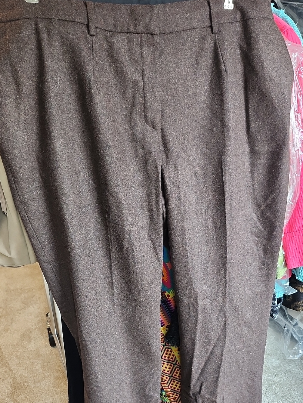 Chadwicks Brown Wool-Blend Dress Pants